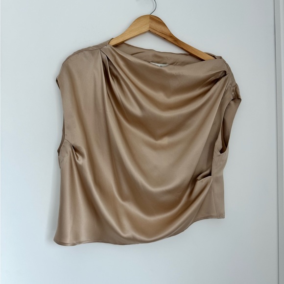 The Sei Revolve NWT 6 Champagne Revolve Draped Silk Top - Picture 5 of 11